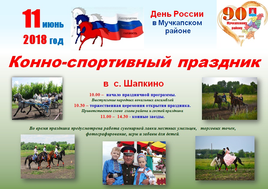 11 июня 2018 года на ипподроме села Шапкино состоится 12-й конно-спортивный праздник..